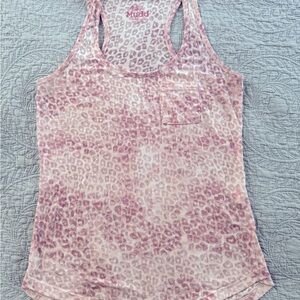 Wildfox Pink Leopard Print Tank Top